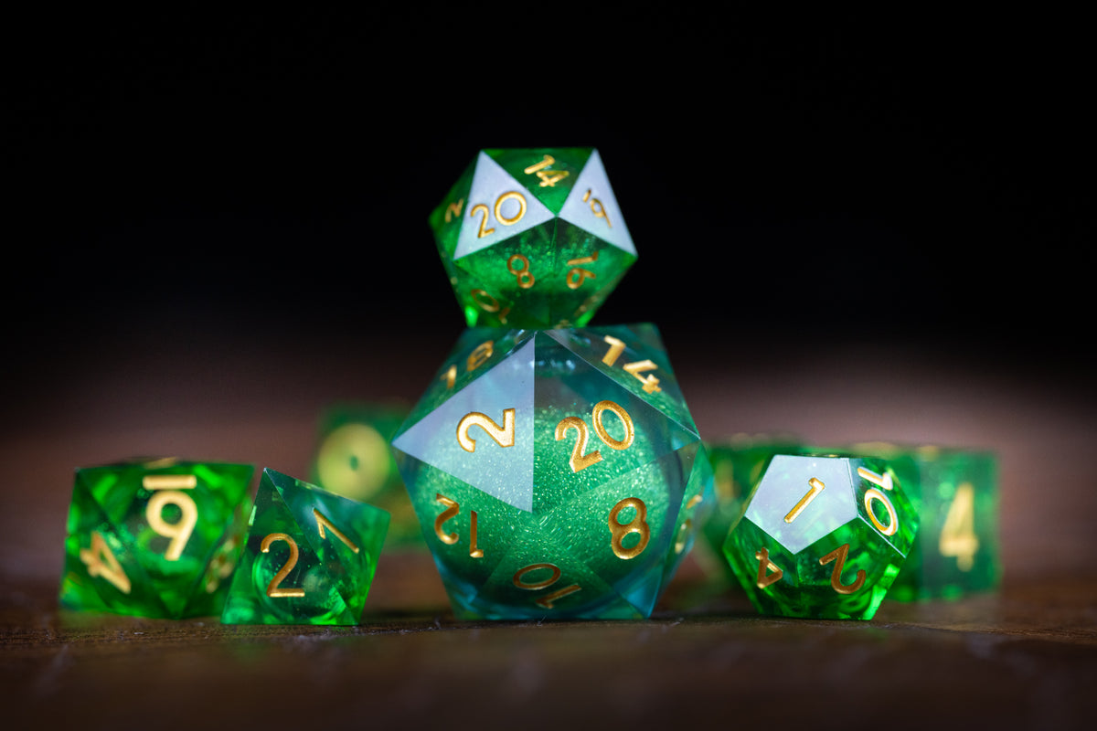 Galactic Emerald + Chonk 35mm D20 8 Piece Set