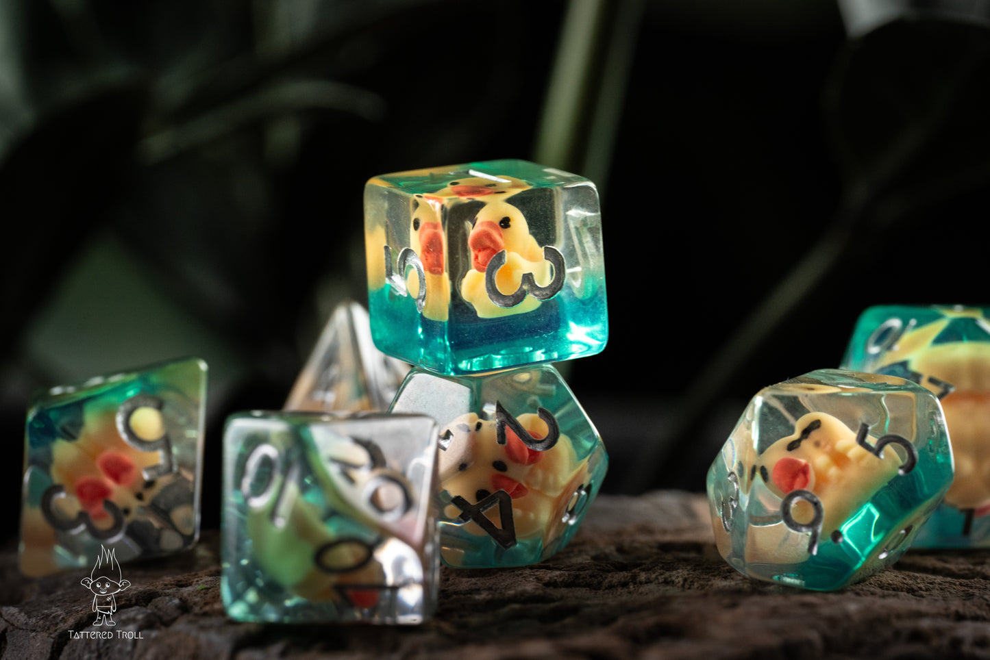 Yellow Duck Dice: Yellow Rubbery Ducky Dice DnD Dice Set with Dice Tray - Perfect DnD Gifts for Duck and Yellow Dice Lovers