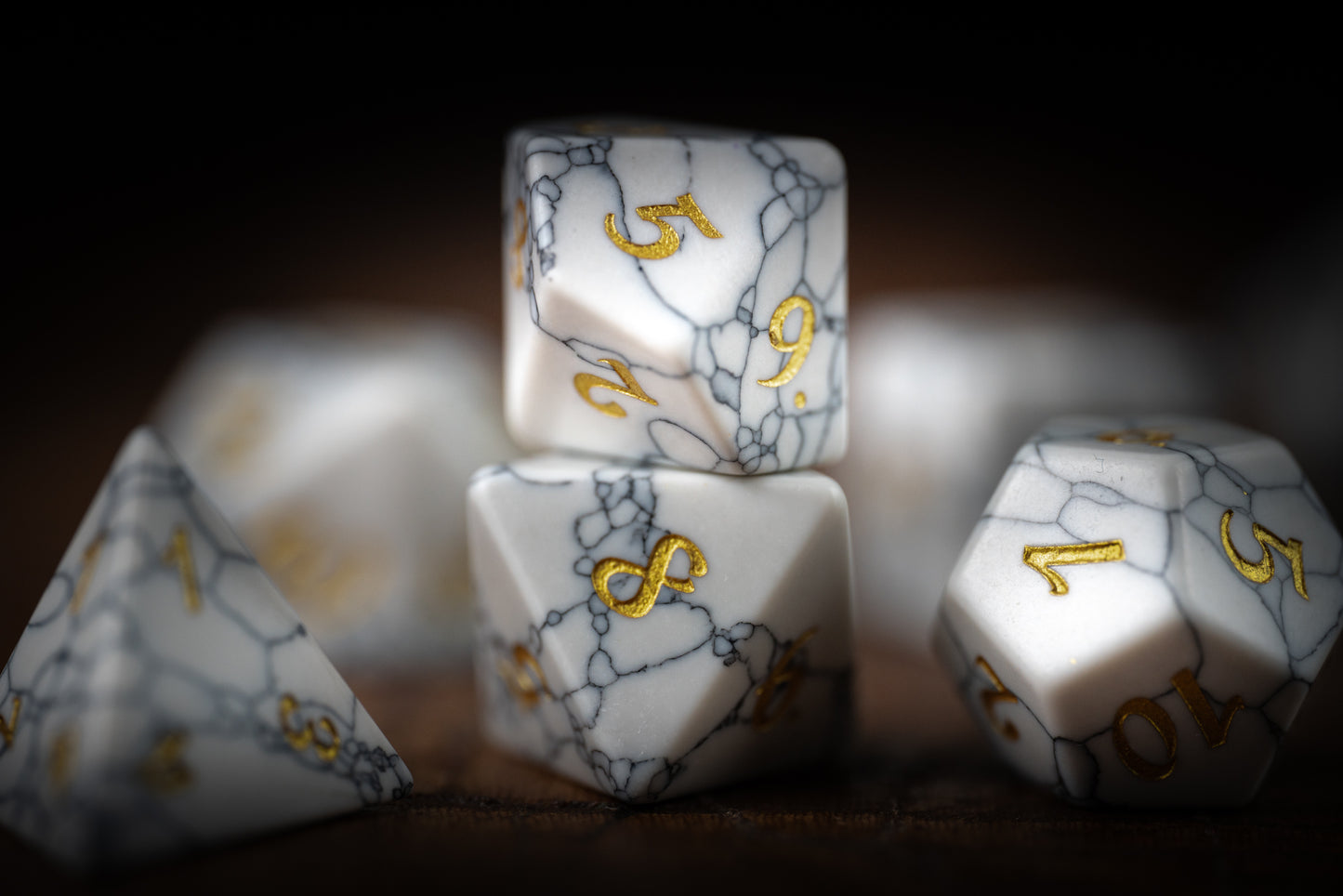 Ghostpath Compass Gemstone Dice Set