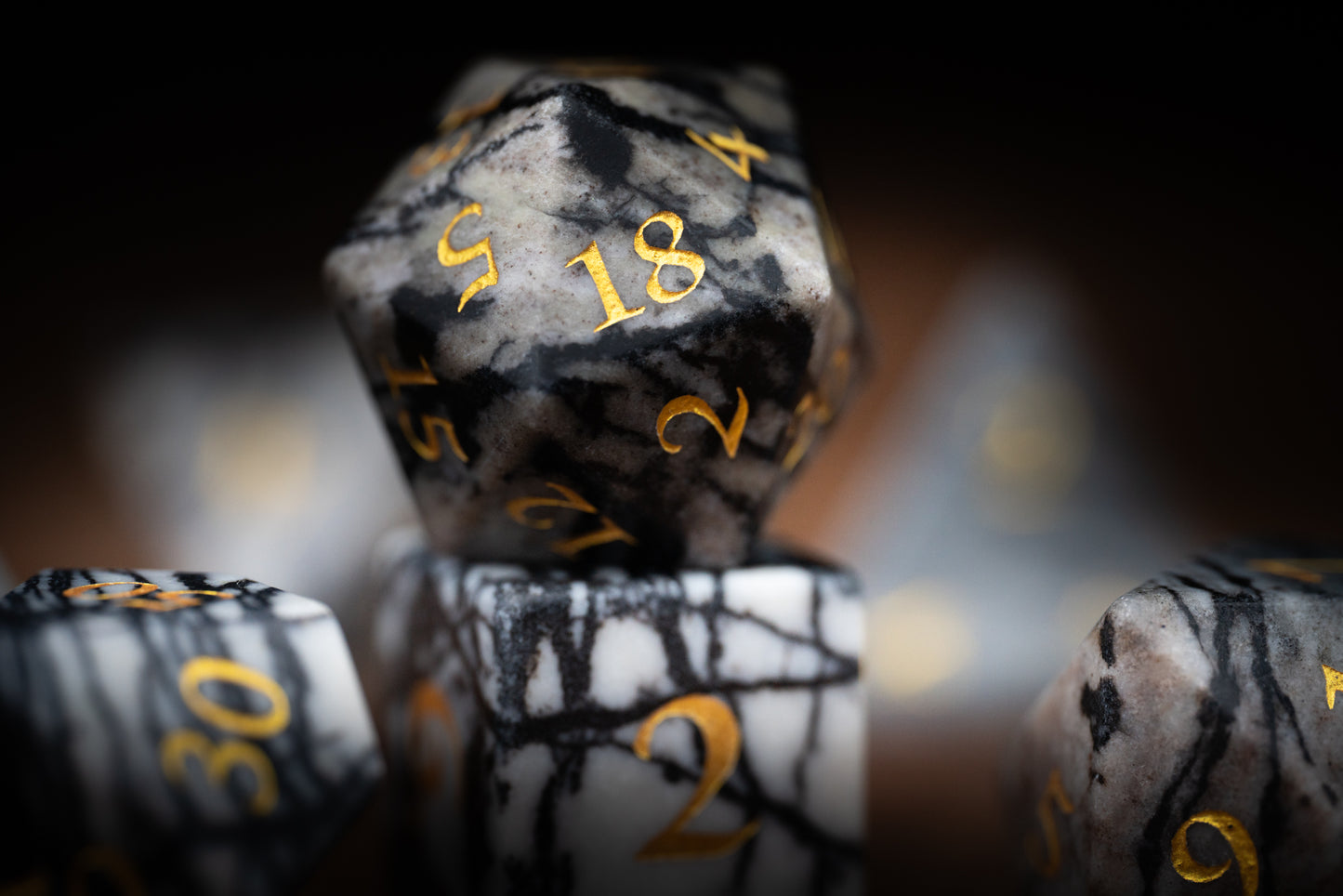 Midnight Quarry Gemstone Dice Set