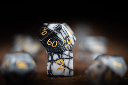 Midnight Quarry Gemstone Dice Set