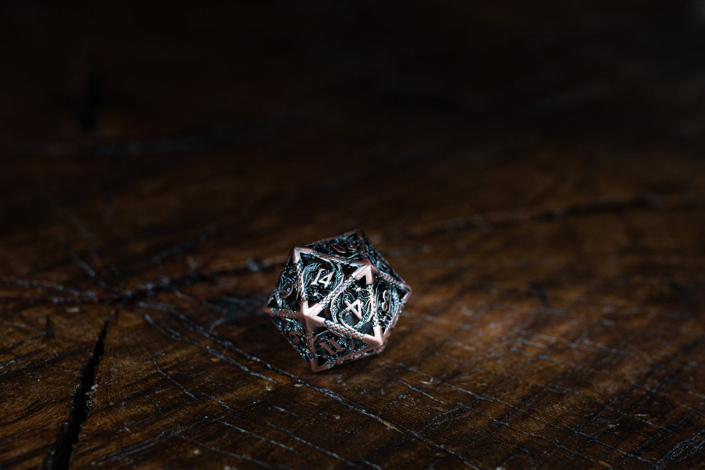 Ancient Copper Dragon Hollow Metal Dice Set: Premium Polyhedral Metal Dice for Dungeons & Dragons - Unique DnD Dice Set