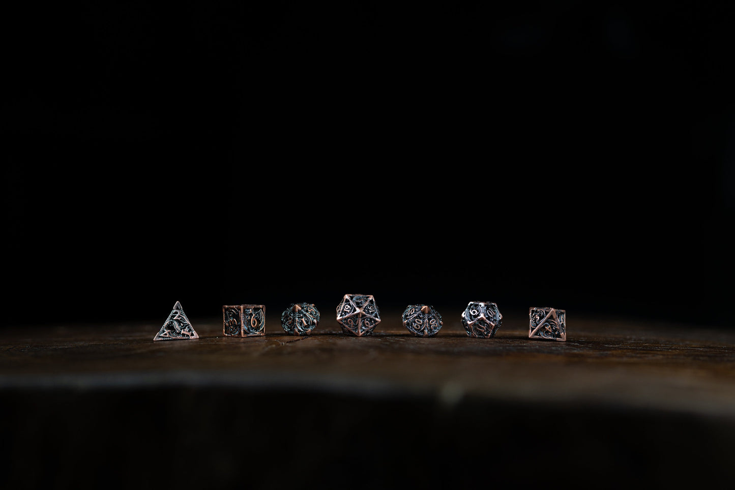 Ancient Copper Dragon Hollow Metal Dice Set: Premium Polyhedral Metal Dice for Dungeons & Dragons - Unique DnD Dice Set