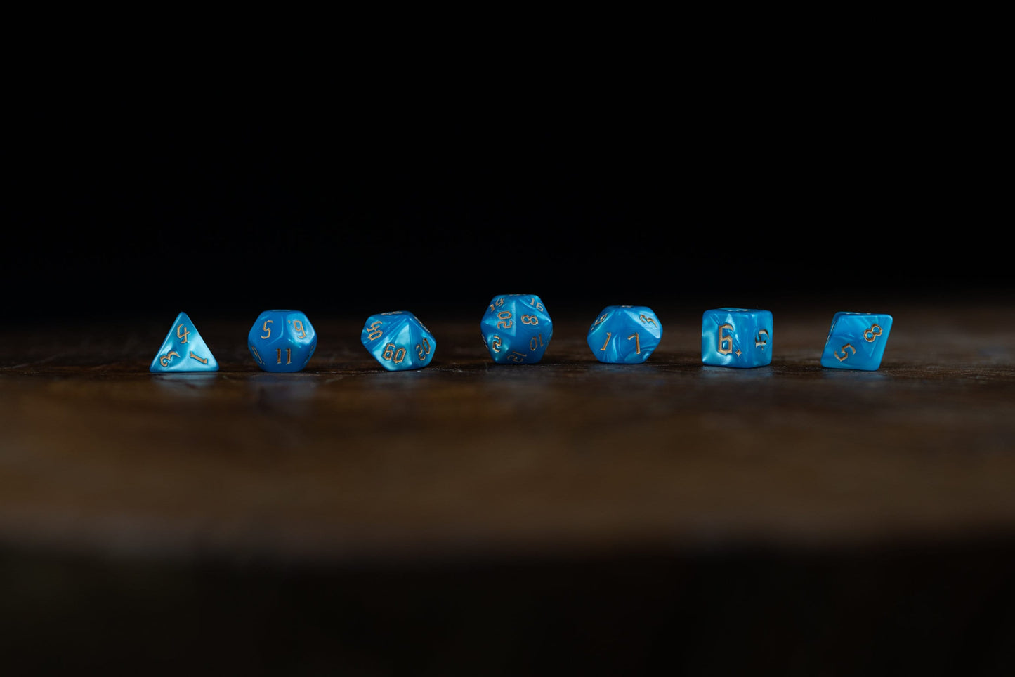 Blue Deaden  - Blue Polyhedral Dice Set for DnD: Premium Acrylic Deaden Dice - Ideal for Dungeons and Dragons