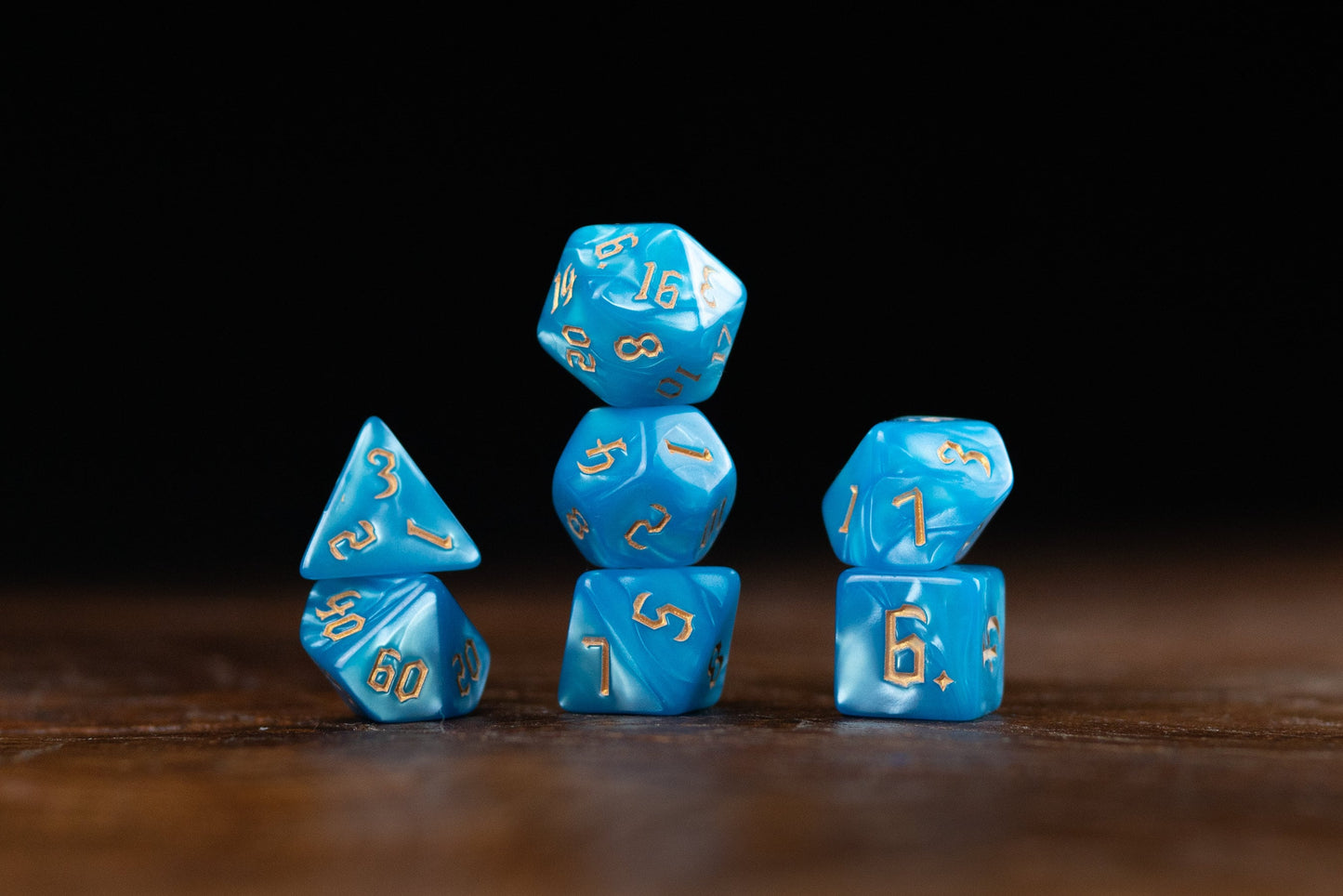 Blue Deaden  - Blue Polyhedral Dice Set for DnD: Premium Acrylic Deaden Dice - Ideal for Dungeons and Dragons