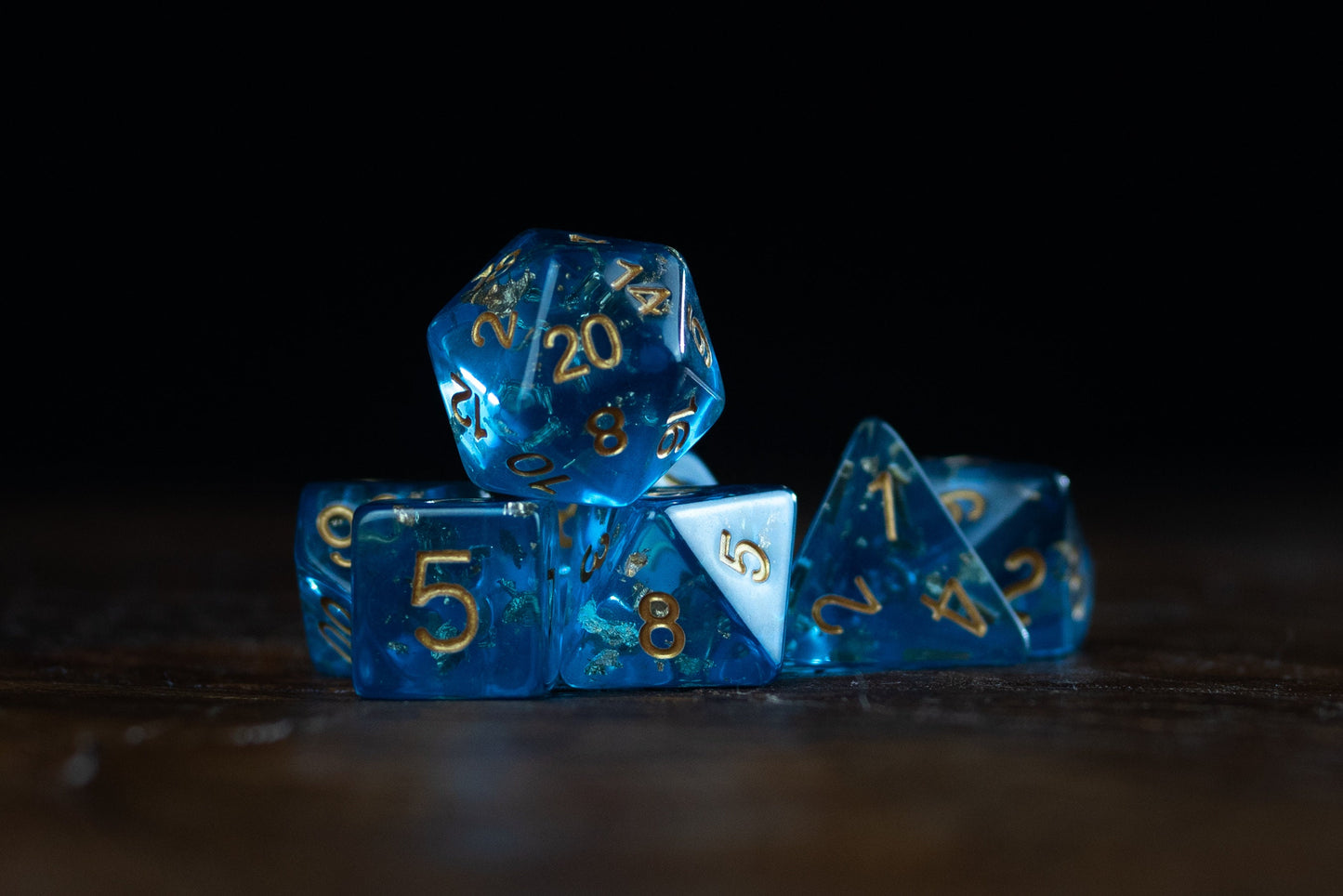 Blue Daze - Glitter Dice Set: Premium Acrylic Blue Polyhedral Dice for Dungeons and Dragons (DnD)