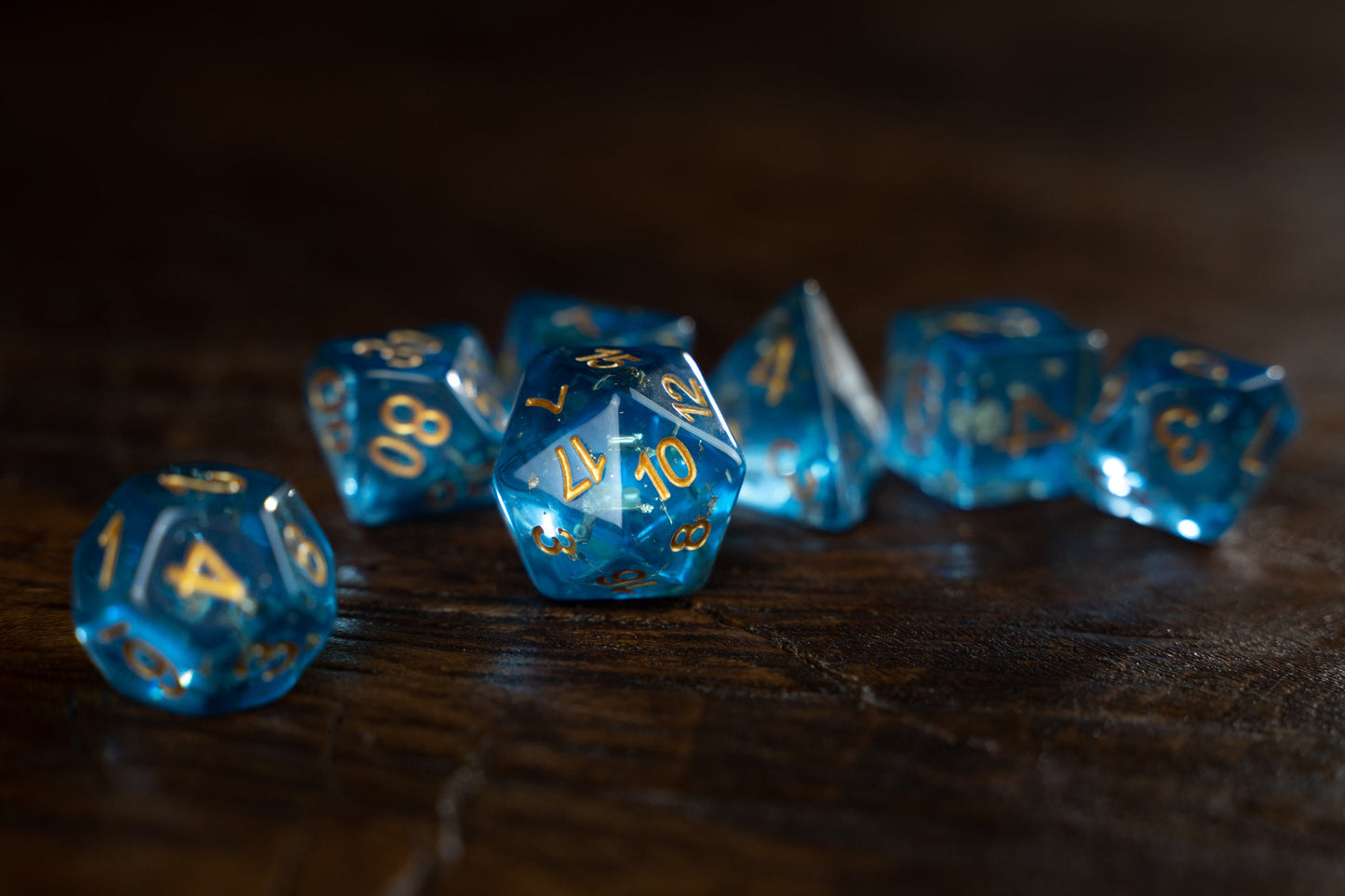 Blue Daze - Glitter Dice Set: Premium Acrylic Blue Polyhedral Dice for Dungeons and Dragons (DnD)