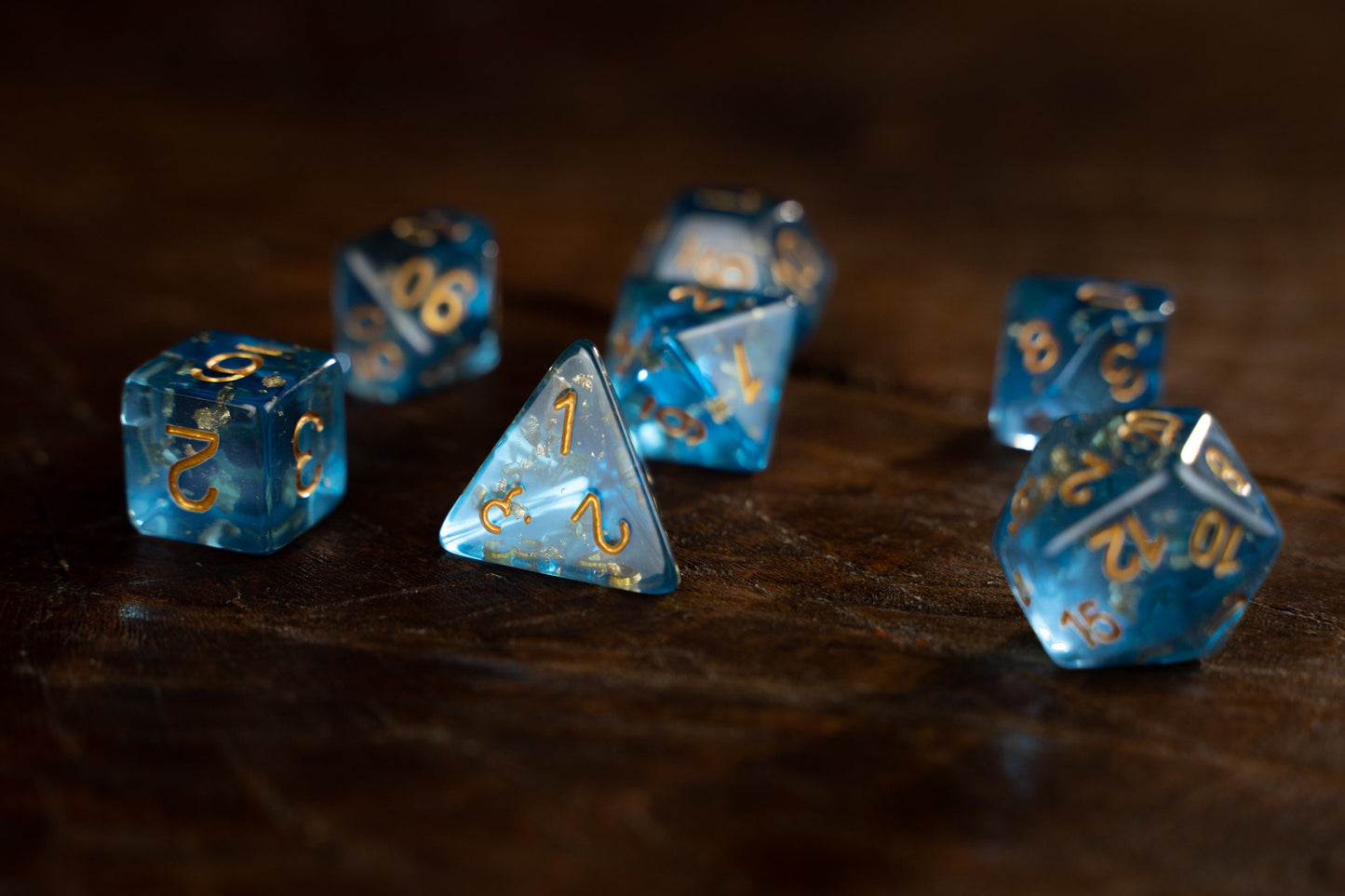 Blue Daze - Glitter Dice Set: Premium Acrylic Blue Polyhedral Dice for Dungeons and Dragons (DnD)