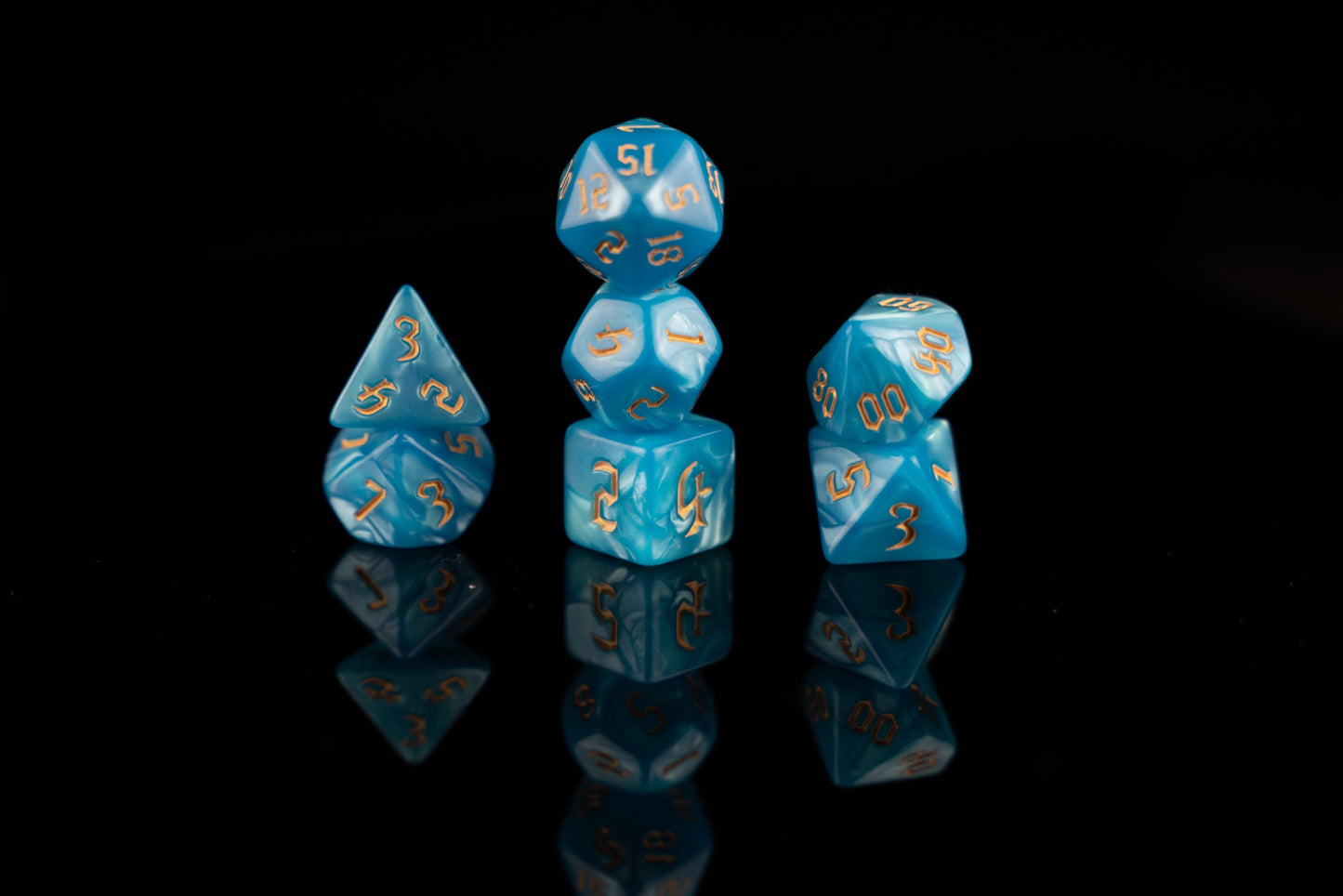 Blue Deaden  - Blue Polyhedral Dice Set for DnD: Premium Acrylic Deaden Dice - Ideal for Dungeons and Dragons