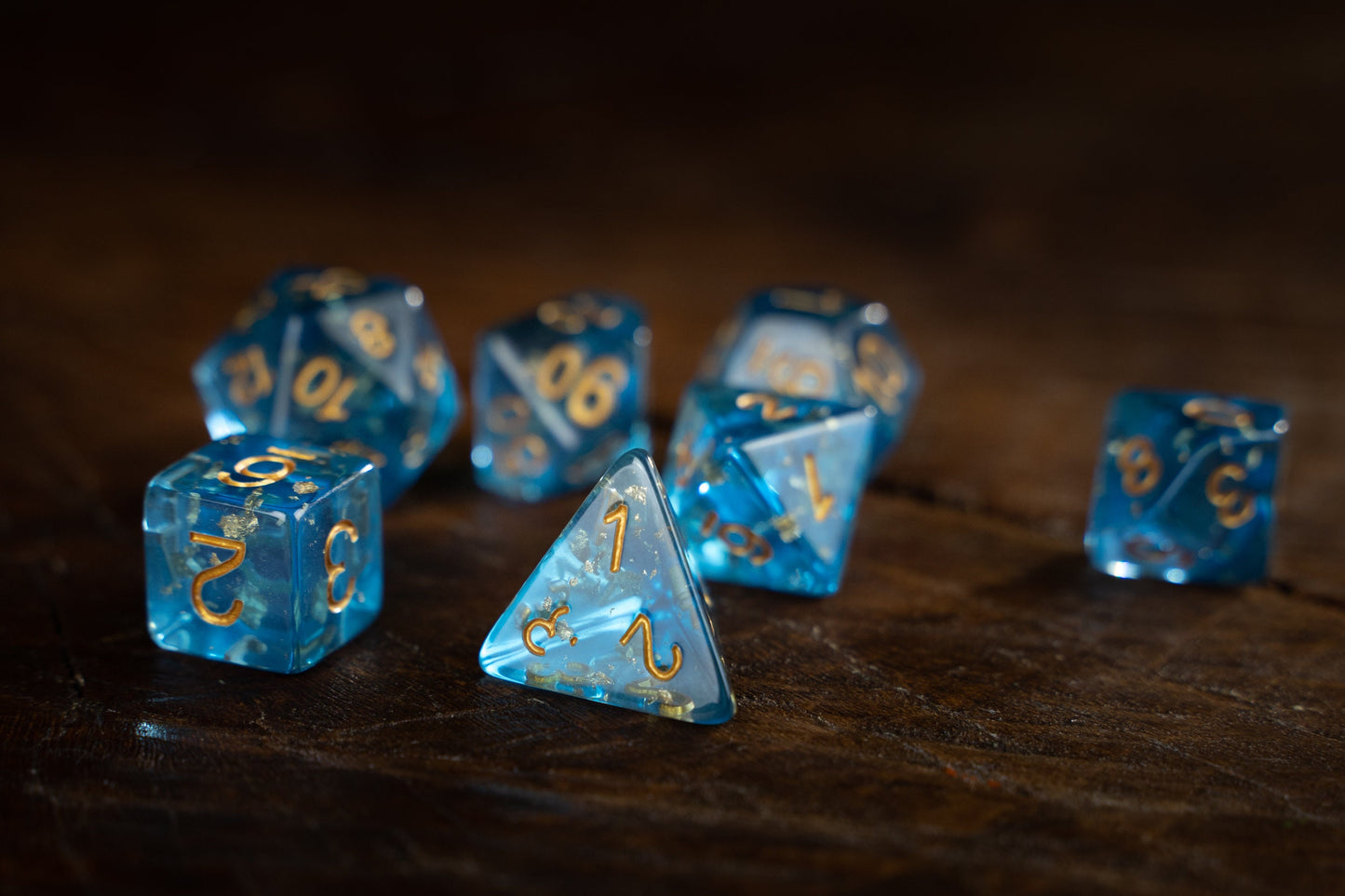 Blue Daze - Glitter Dice Set: Premium Acrylic Blue Polyhedral Dice for Dungeons and Dragons (DnD)