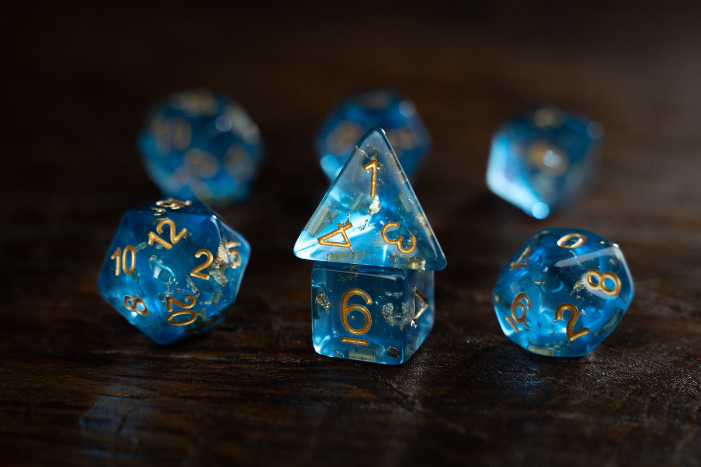 Blue Daze - Glitter Dice Set: Premium Acrylic Blue Polyhedral Dice for Dungeons and Dragons (DnD)