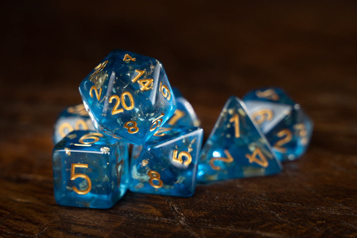 Blue Daze - Glitter Dice Set: Premium Acrylic Blue Polyhedral Dice for Dungeons and Dragons (DnD)