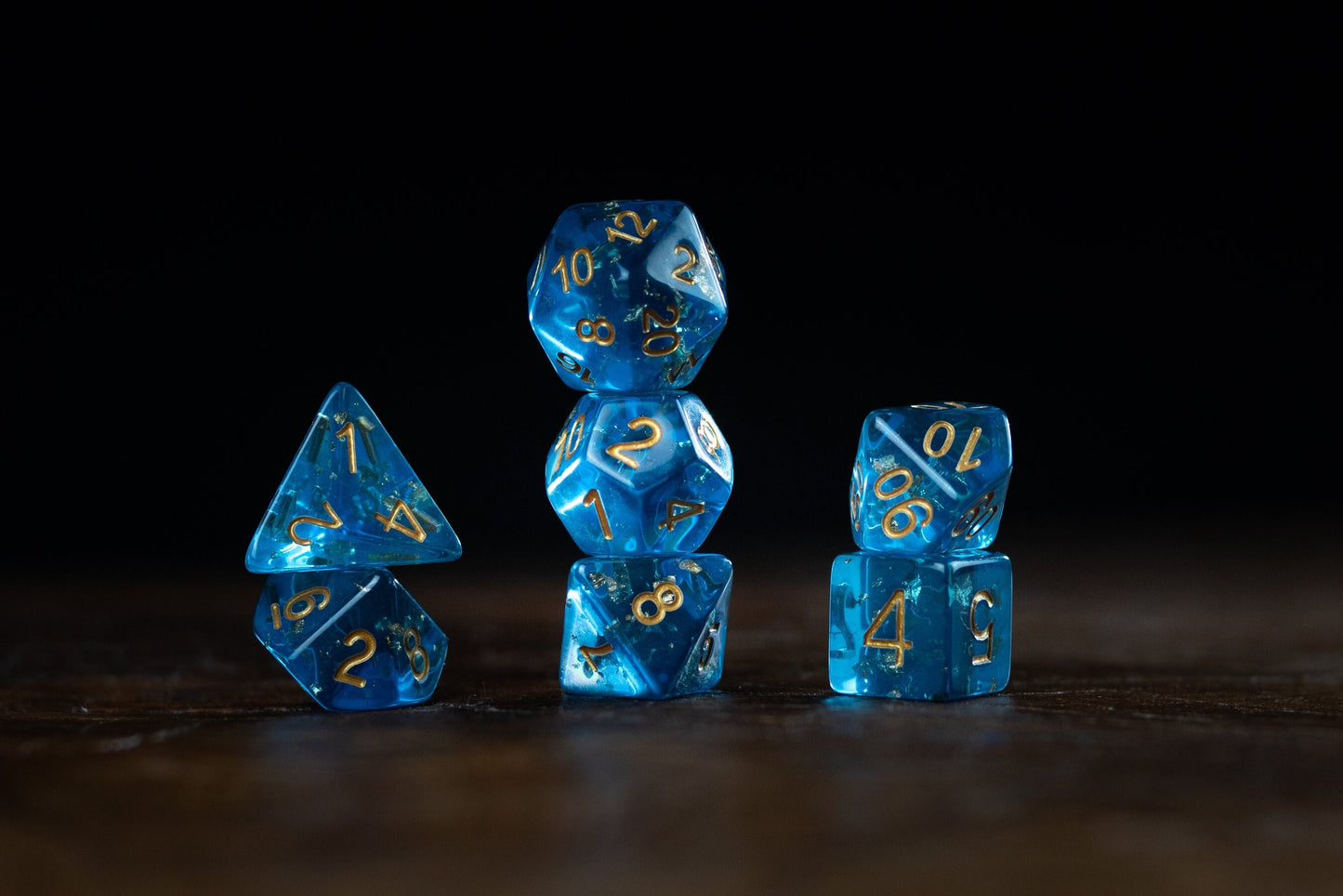 Blue Daze - Glitter Dice Set: Premium Acrylic Blue Polyhedral Dice for Dungeons and Dragons (DnD)