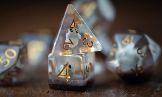 Tiny Trampler Elephant Dice: Cute Polyhedral DnD Dice Set - Perfect Animal-Themed Gifts for Dungeons and Dragons Players