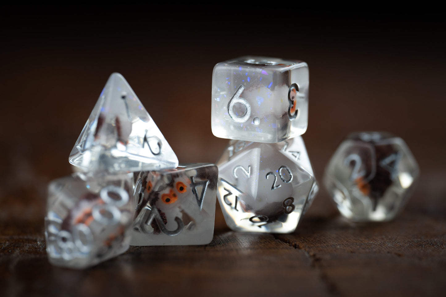 Tiny Talons Owl Dice Set: Cute Polyhedral DnD Dice - Perfect Gift for Owl Lovers and D&D Players