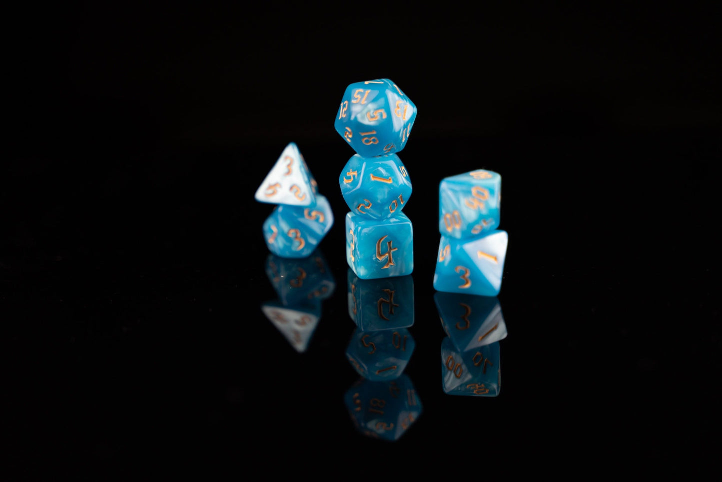 Blue Deaden  - Blue Polyhedral Dice Set for DnD: Premium Acrylic Deaden Dice - Ideal for Dungeons and Dragons