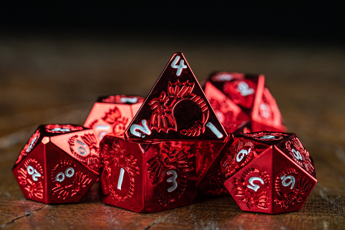 Dragon Blood Red Metal Dice Set: Premium Polyhedral DnD Dice for Adventurous Gaming