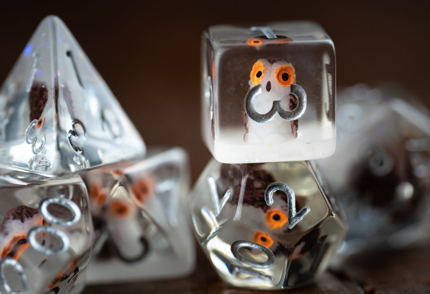 Tiny Talons Owl Dice Set: Cute Polyhedral DnD Dice - Perfect Gift for Owl Lovers and D&D Players