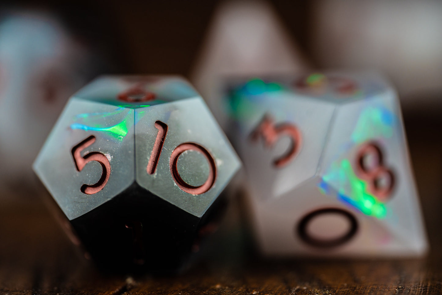 Obsidian Nebula Space Dice Set: Sharp Edge Resin Glitter Polyhedral Dice for DnD