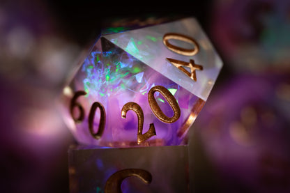 Rose Nebula Space Dice Set