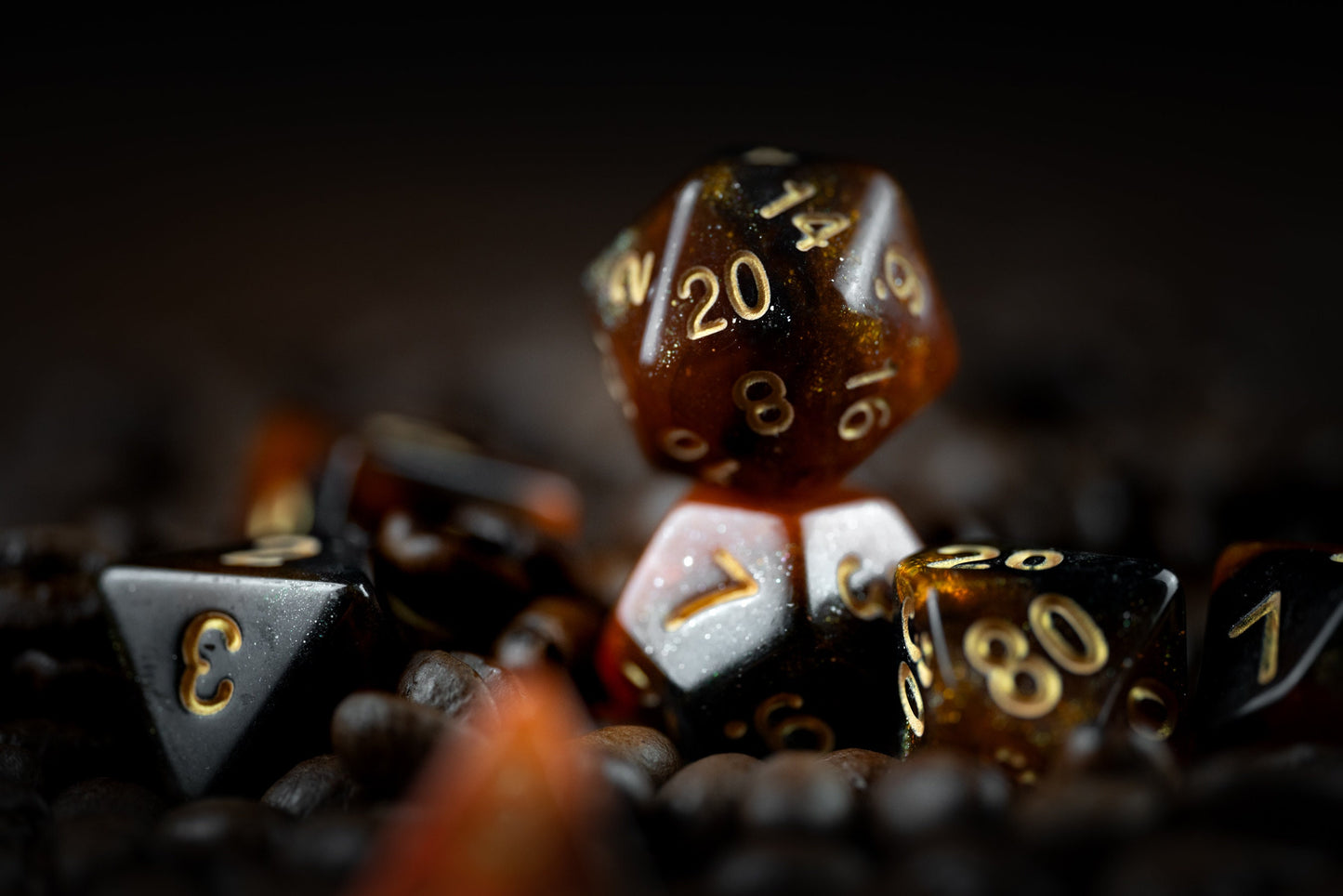 Coffee Dice Set: Cute and Fun Polyhedral DnD Dice for TTRPG - Perfect Coffee-Themed Gag Gift for Dungeons and Dragons Enthusiasts