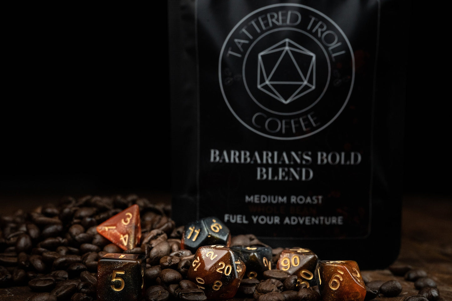 Coffee Dice Set: Cute and Fun Polyhedral DnD Dice for TTRPG - Perfect Coffee-Themed Gag Gift for Dungeons and Dragons Enthusiasts