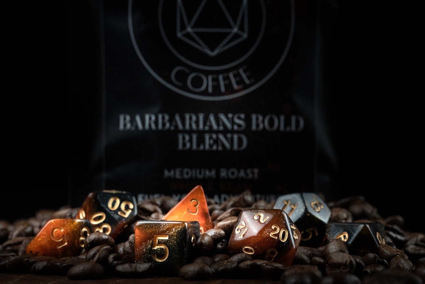 Coffee Dice Set: Cute and Fun Polyhedral DnD Dice for TTRPG - Perfect Coffee-Themed Gag Gift for Dungeons and Dragons Enthusiasts