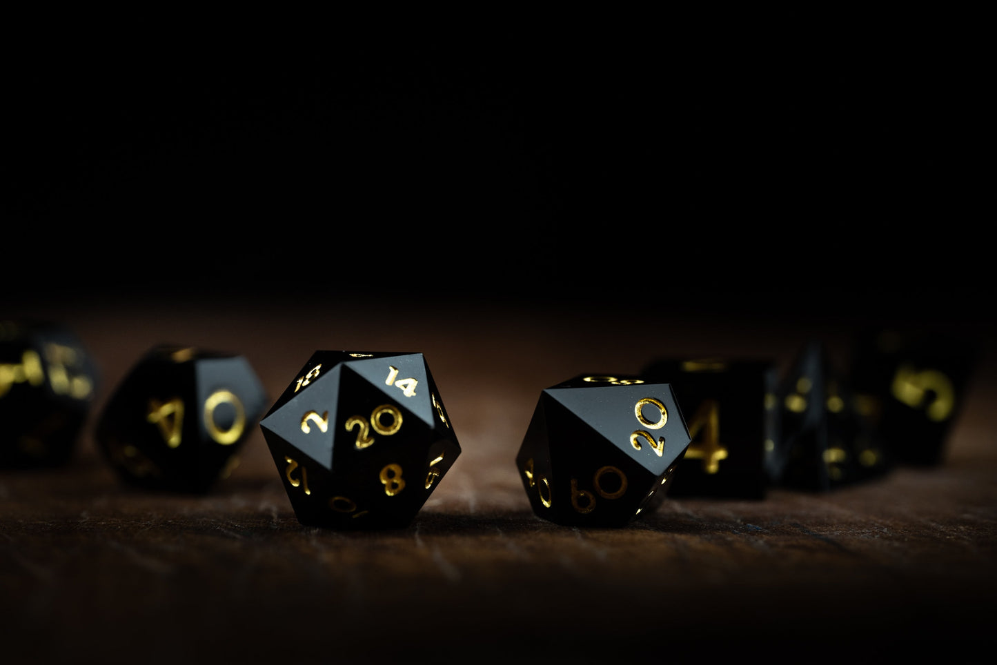 Shadow Strike Black Dice: Sharp Edge Polyhedral DnD Dice Set - Premium Resin Dark Dice for Dungeons and Dragons Gifts