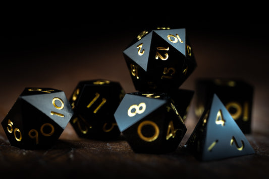 Shadow Strike Black Dice: Sharp Edge Polyhedral DnD Dice Set - Premium Resin Dark Dice for Dungeons and Dragons Gifts