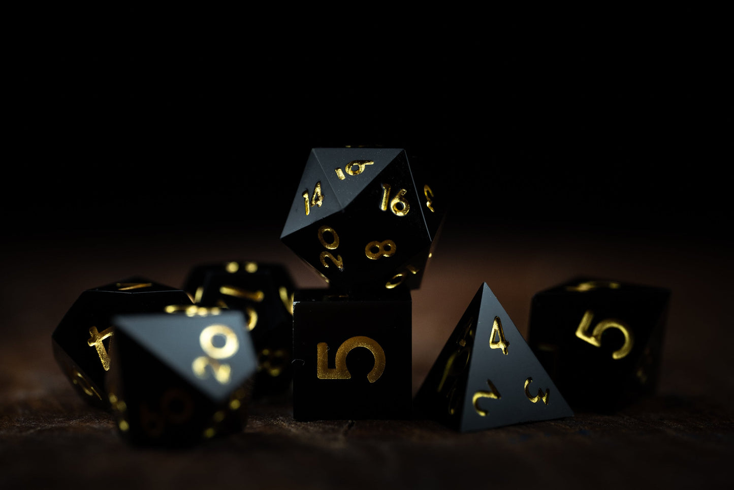 Shadow Strike Black Dice: Sharp Edge Polyhedral DnD Dice Set - Premium Resin Dark Dice for Dungeons and Dragons Gifts