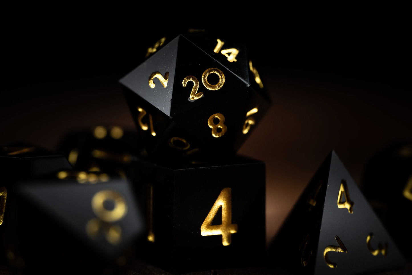 Shadow Strike Black Dice: Sharp Edge Polyhedral DnD Dice Set - Premium Resin Dark Dice for Dungeons and Dragons Gifts