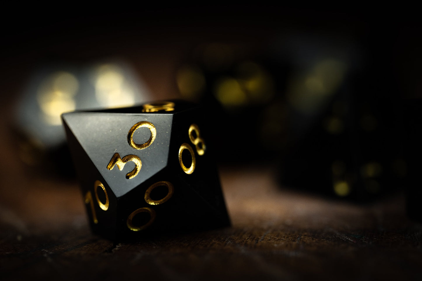 Shadow Strike Black Dice: Sharp Edge Polyhedral DnD Dice Set - Premium Resin Dark Dice for Dungeons and Dragons Gifts