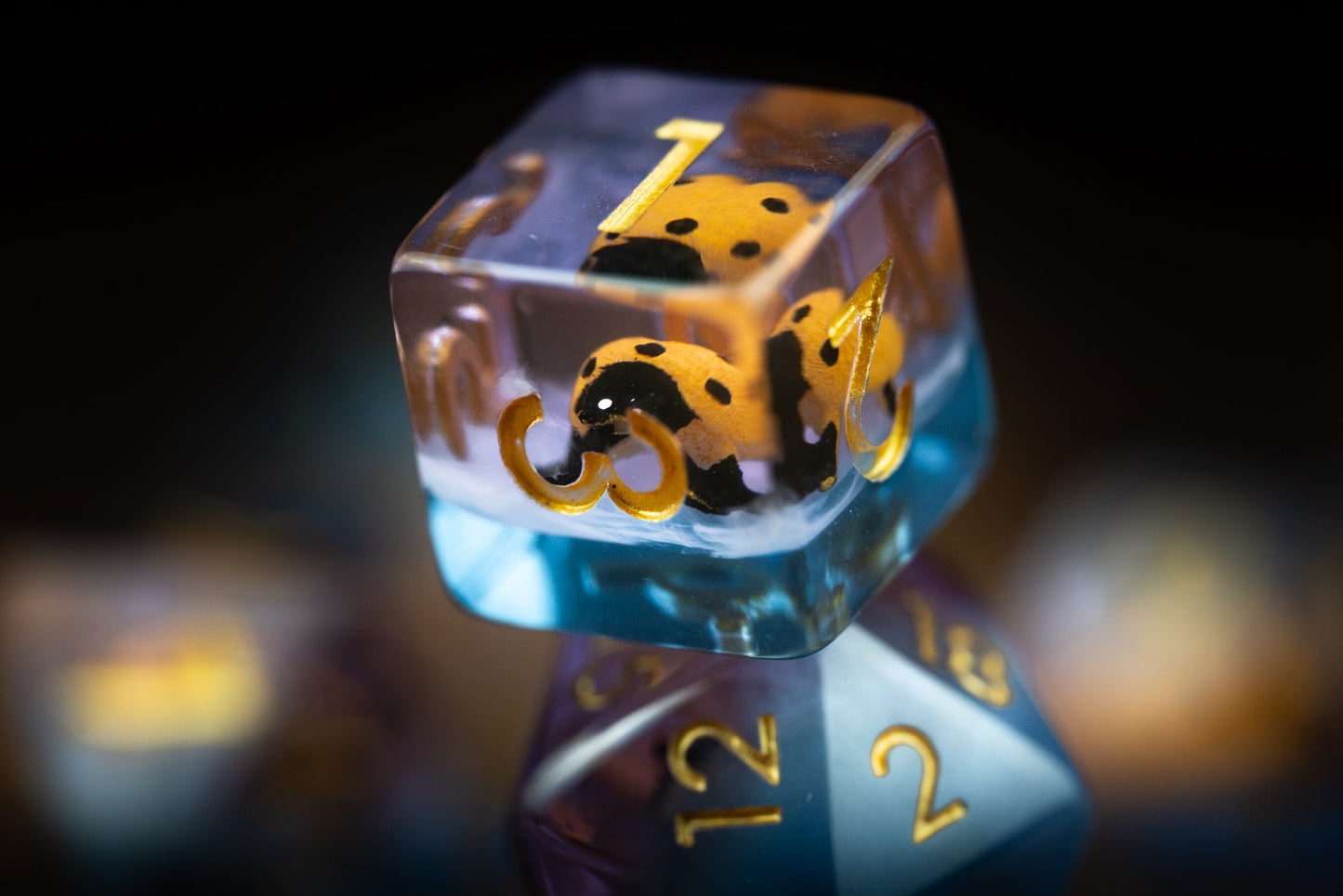 Golden Beetle Lady Bug Dice Set: Cute Polyhedral DnD Dice in Yellow - Perfect Insect-Themed Gifts for Dungeons and Dragons Players