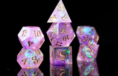 Rose Nebula Space Dice Set