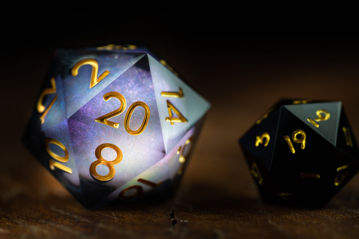 DnD dice sets: Cosmic Colossus Giant D20 Dice: Space-Themed Sharp Edge Polyhedral Dice for D&D - Premium Resin Space DnD Dice Set