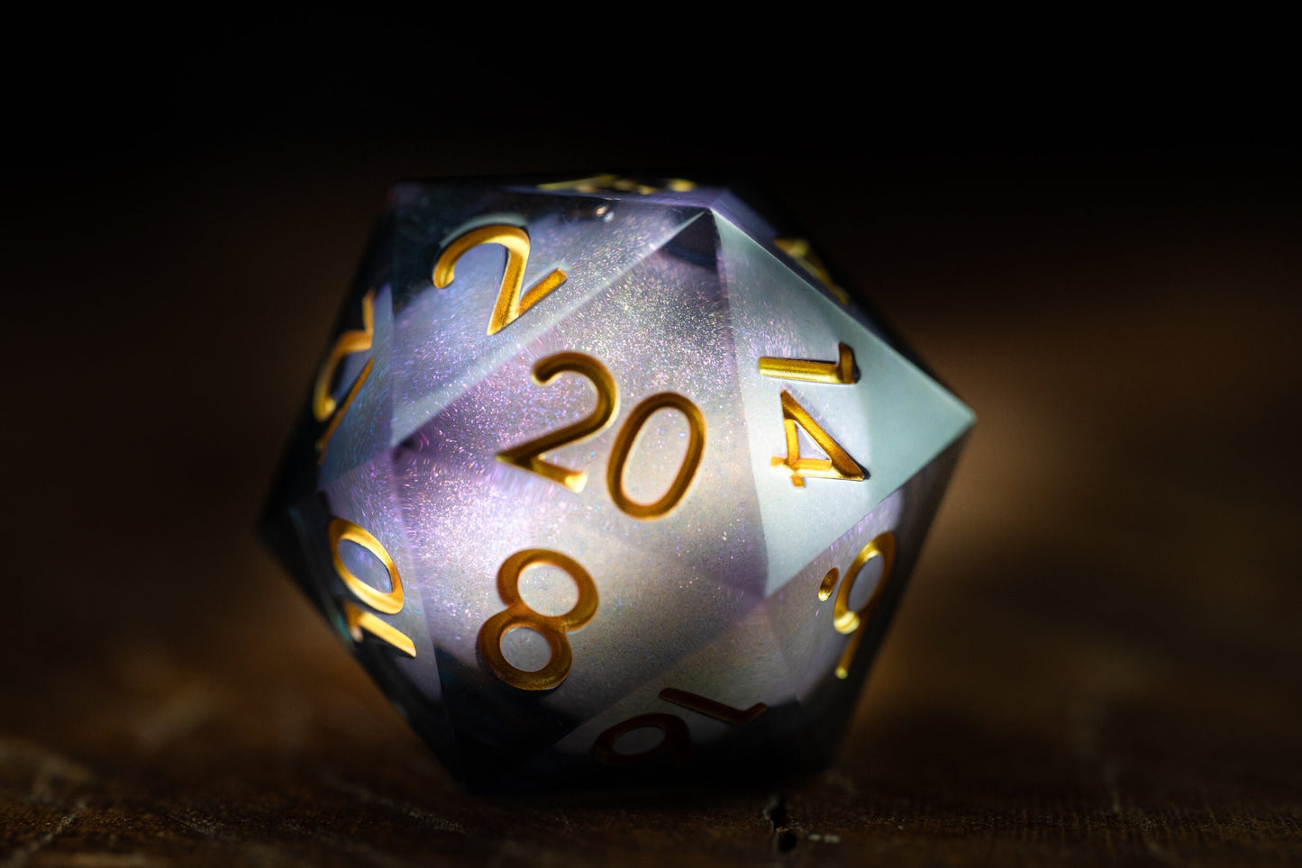 DnD dice sets: Cosmic Colossus Giant D20 Dice: Space-Themed Sharp Edge Polyhedral Dice for D&D - Premium Resin Space DnD Dice Set