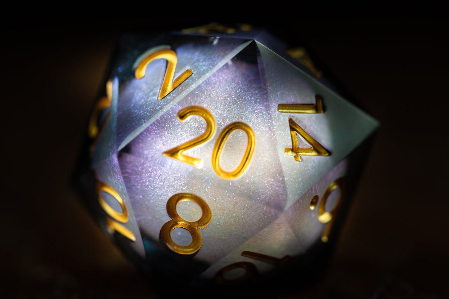 DnD dice sets: Cosmic Colossus Giant D20 Dice: Space-Themed Sharp Edge Polyhedral Dice for D&D - Premium Resin Space DnD Dice Set